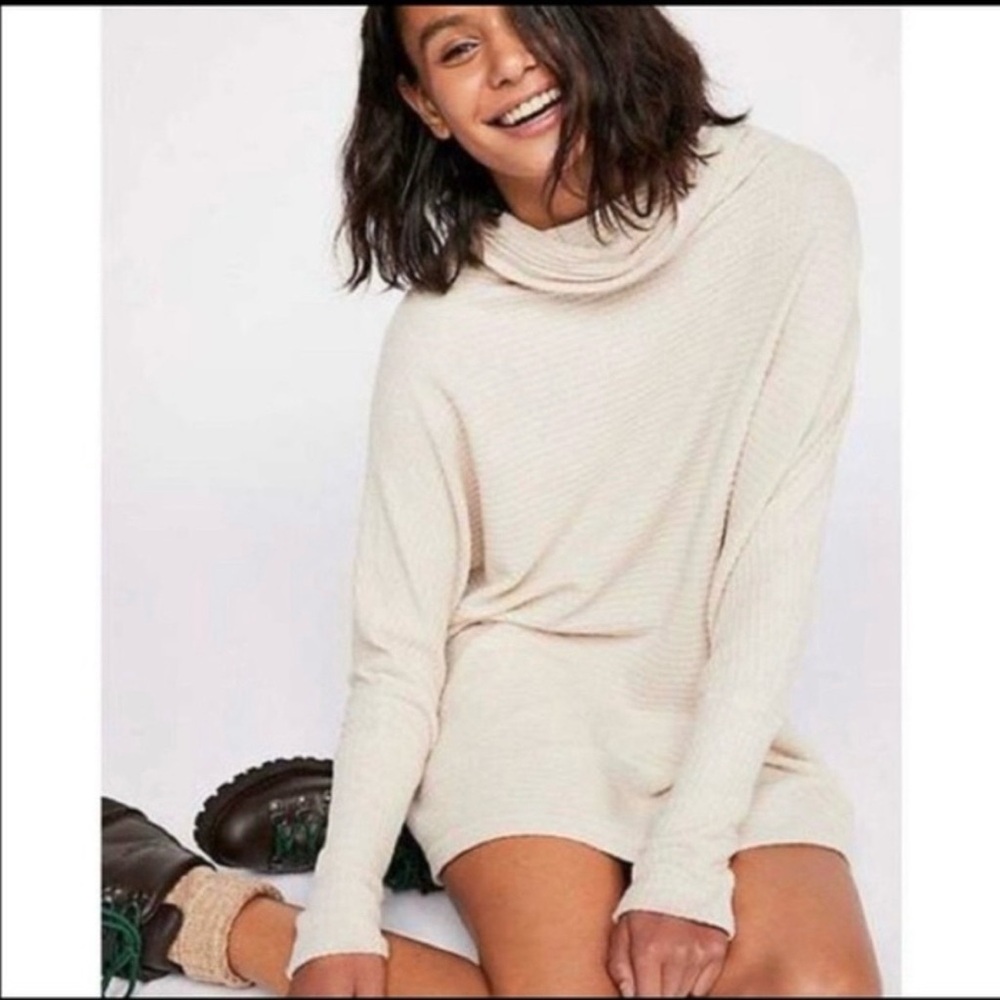 Free People We the Free Kitty Cozy Thermal Cream Women's Sweater Sz L $248